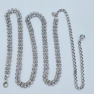 Vintage Crystal Belt Accessory Stamped Korea #2534